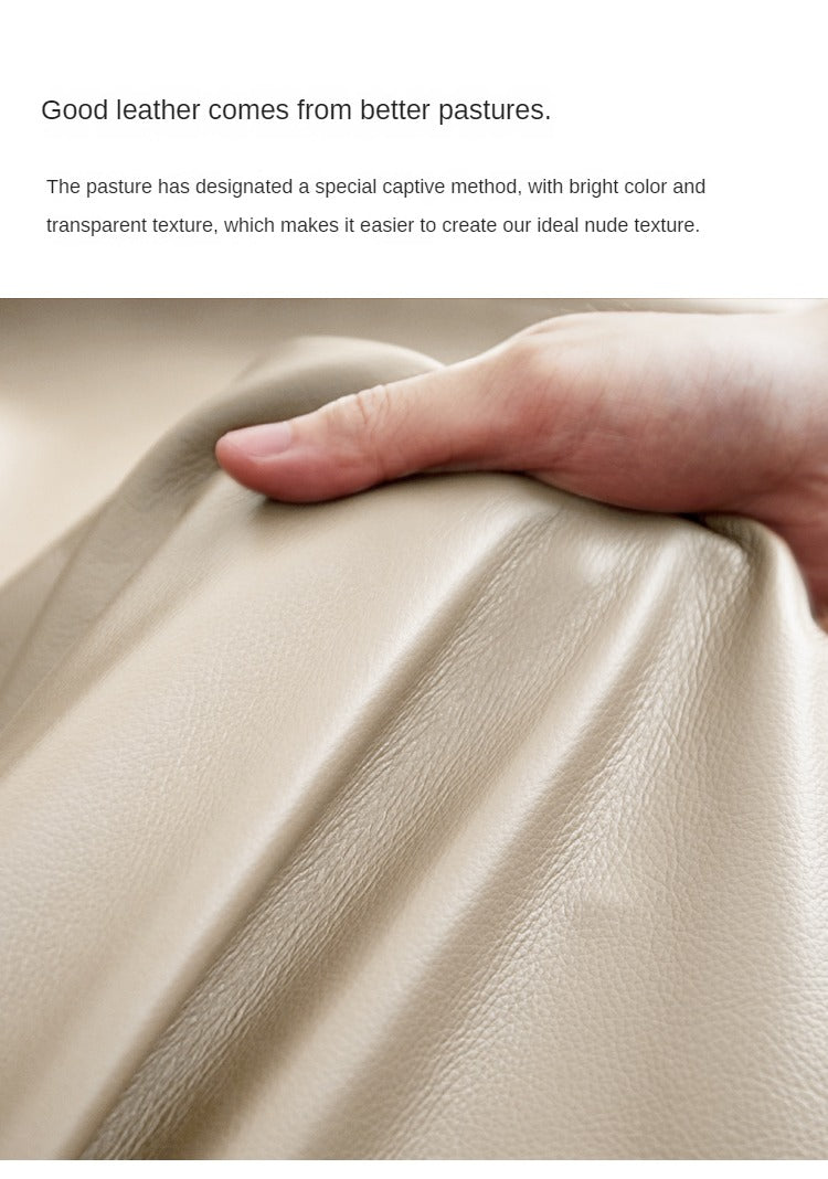 First Layer Cowhide Italian Style Sofa.