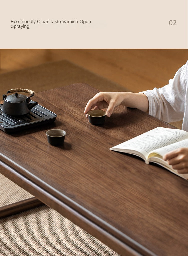 Black Walnut Solid Wood Tatami Small Tea Table.