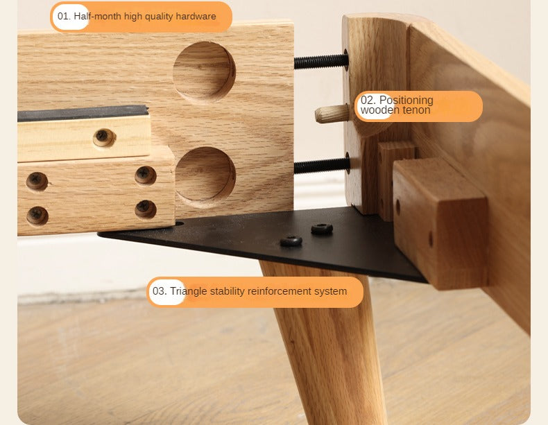 Beech, Oak Solid Wood Soft-Packe, Piano Key Bed