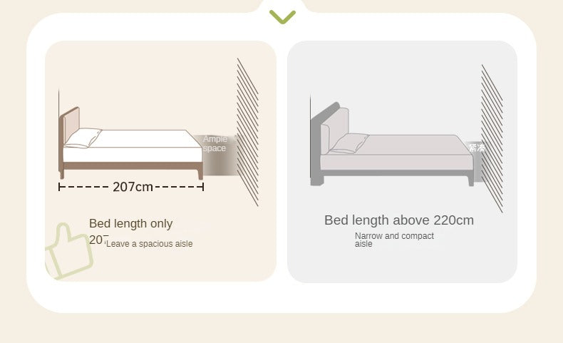Rubber Wood  Solid Wood Soft Bed Cream Style