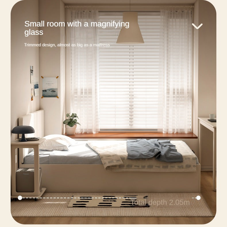 Rubber wood, Poplar solid wood white open box bed