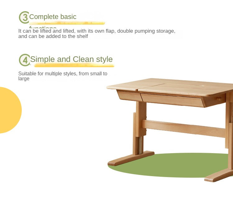 Beech Solid Wood Lifting Kids Table