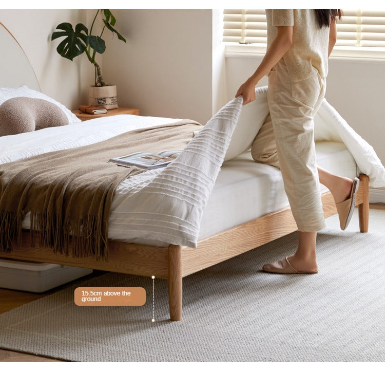 Oak Solid Wood Sunrise Bed Technology Cloth