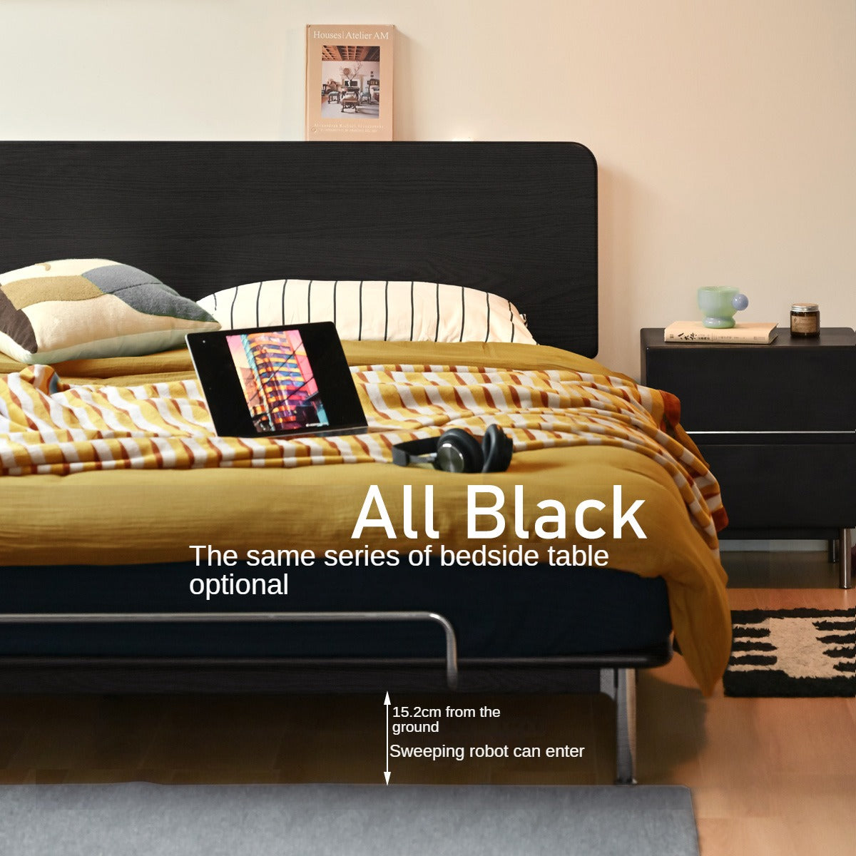 Ash, Oak Solid Wood Bed Minimalist