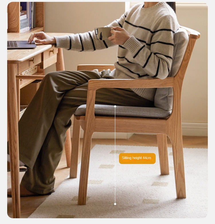 Cherry, Ash, Oak, Beech Solid Wood Book Chair Comfortable Soft Back Chair