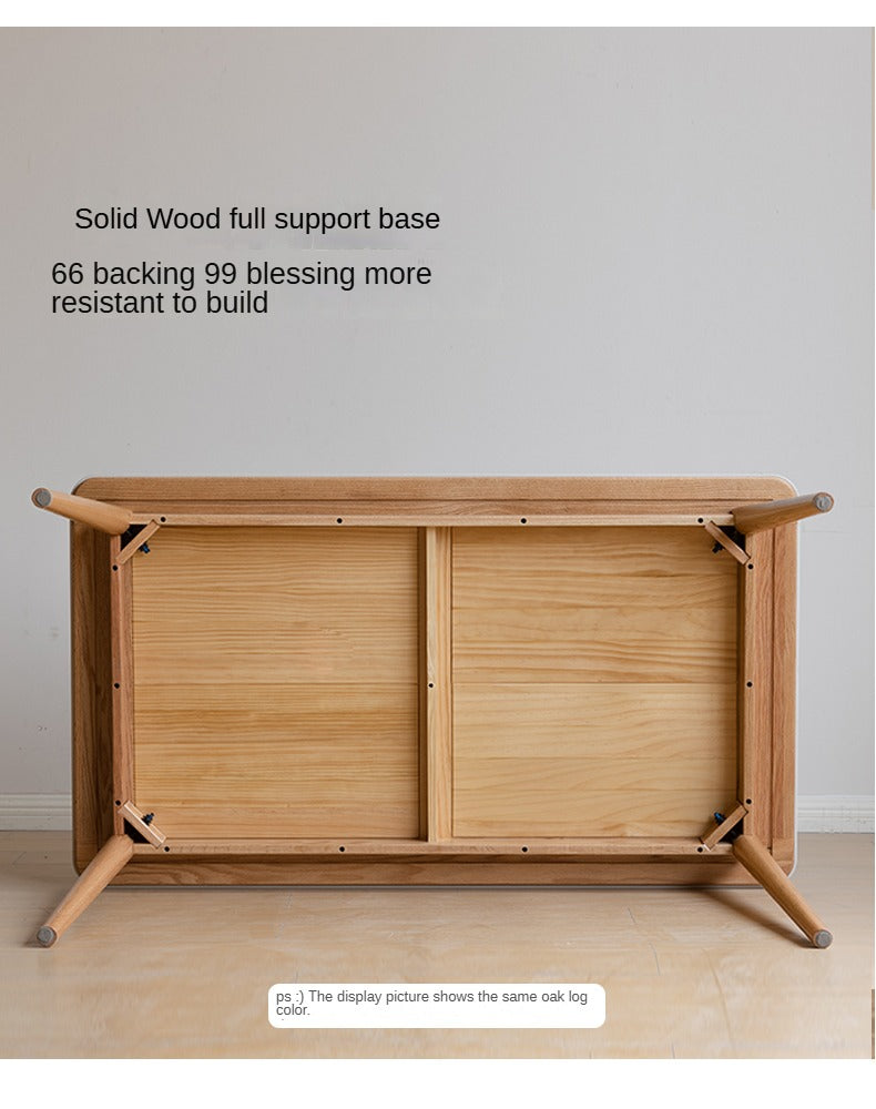 Ash, Black Walnut, Sandalwood Solid Wood Rock Plate Dining Table