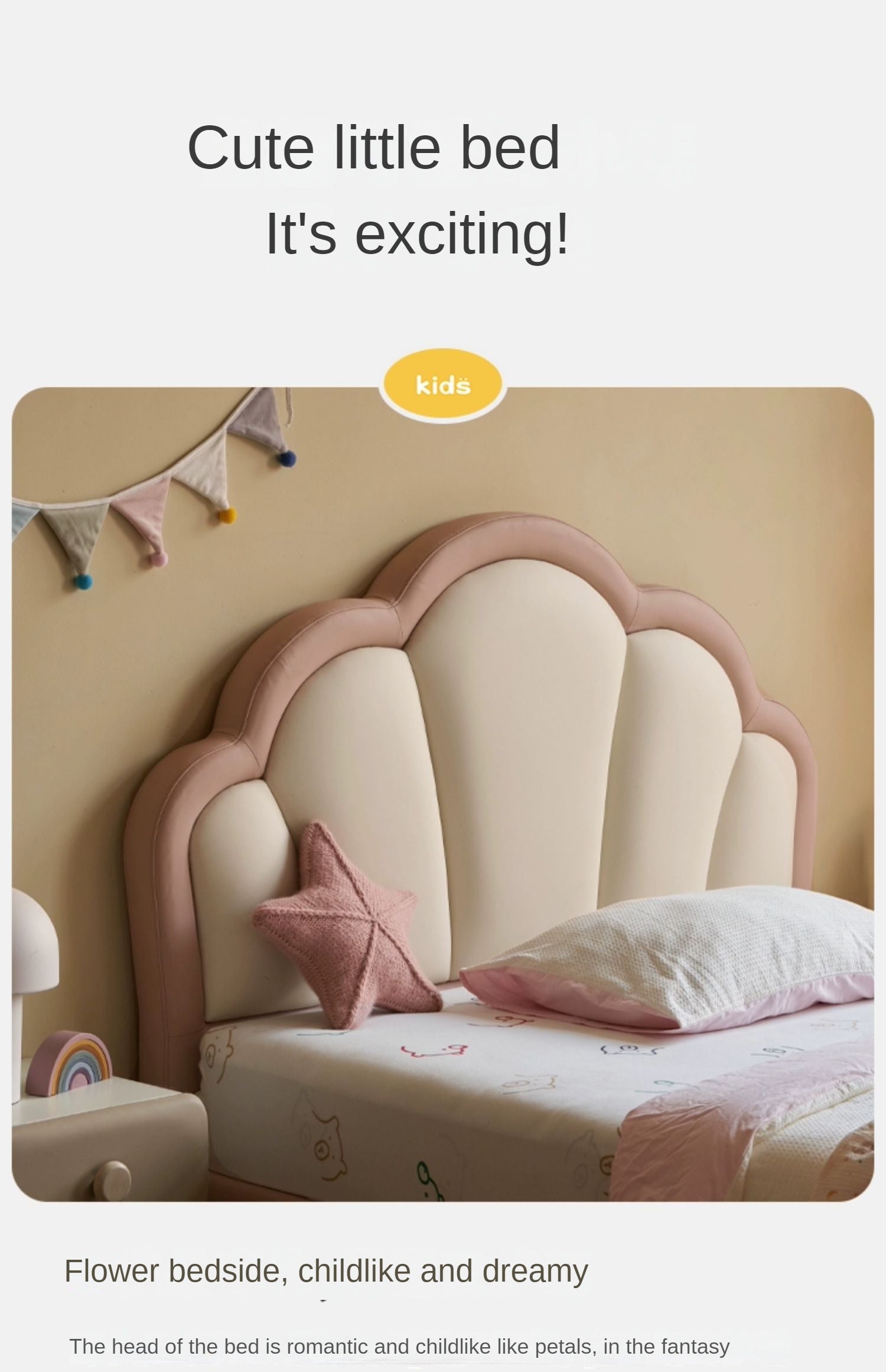 Organic Leather kid's Bed princess bed<