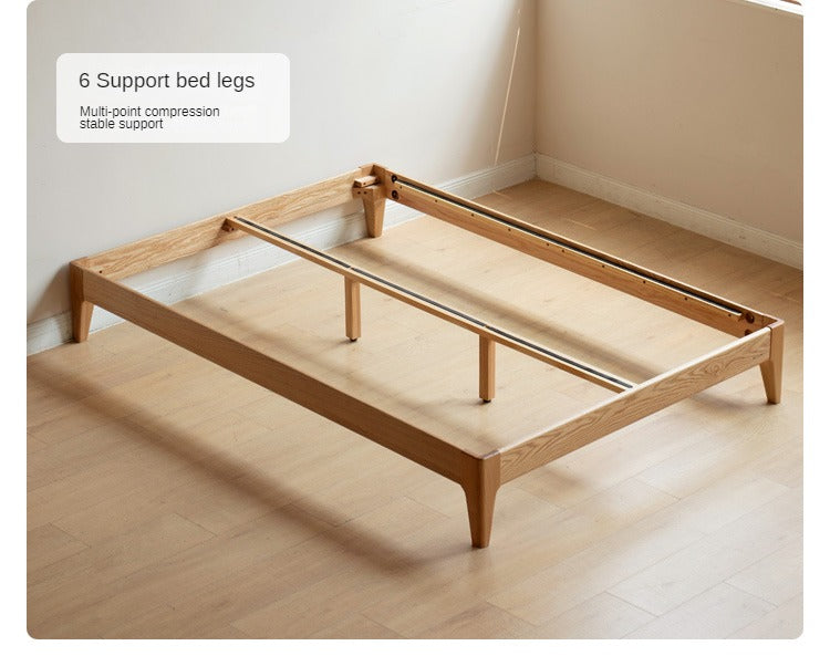 Oak, Ash Solid Wood Platform Bed, Headboard-Free Bed Modern Minimalist