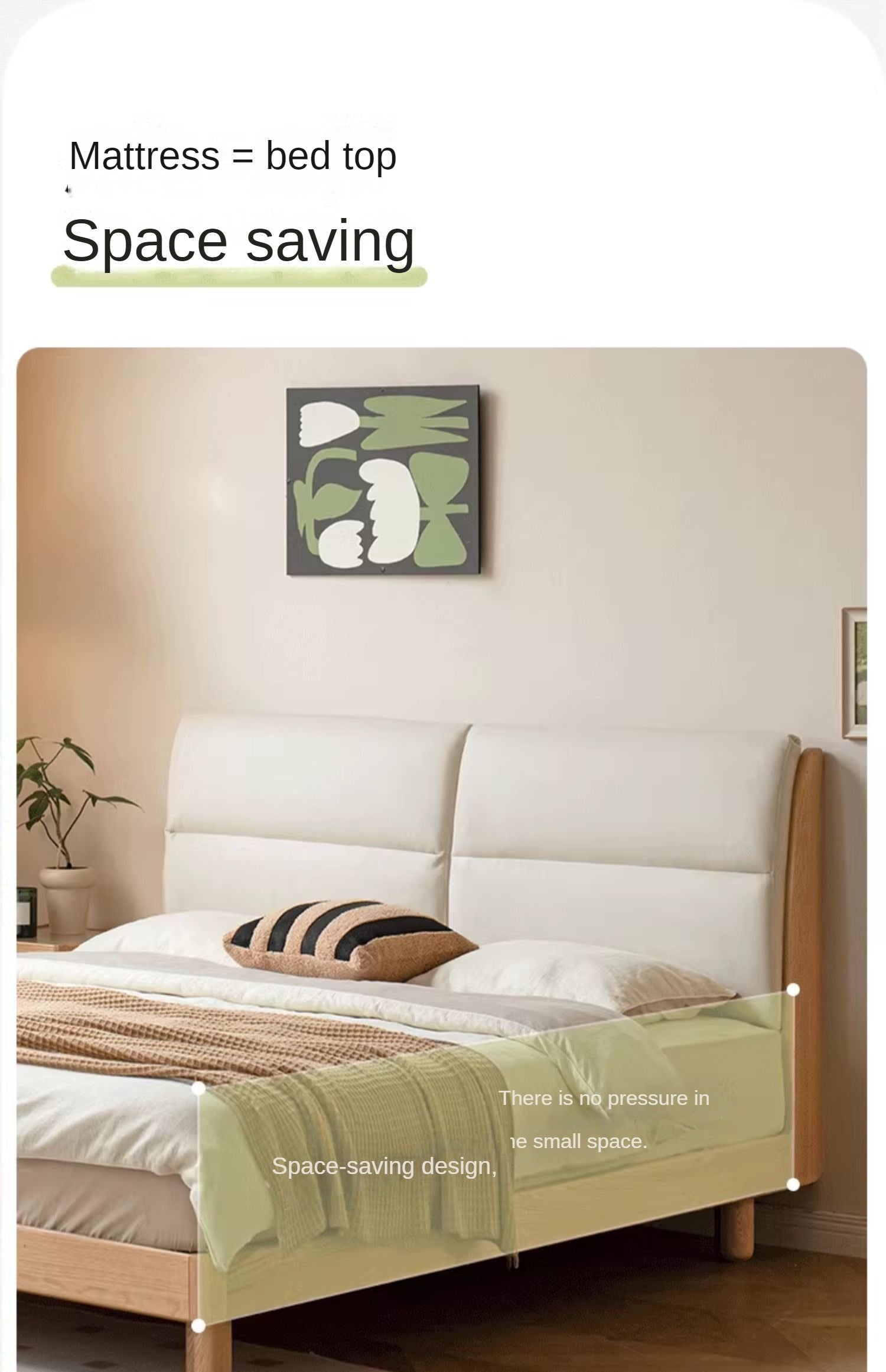 Oak solid wood bed modern simple