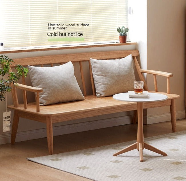 Oak Solid Wood Windsor Sofa Winter/Summer Dual Use.