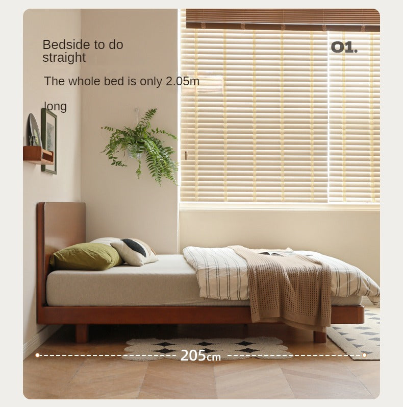 Poplar Solid Wood Retro Edge Bed