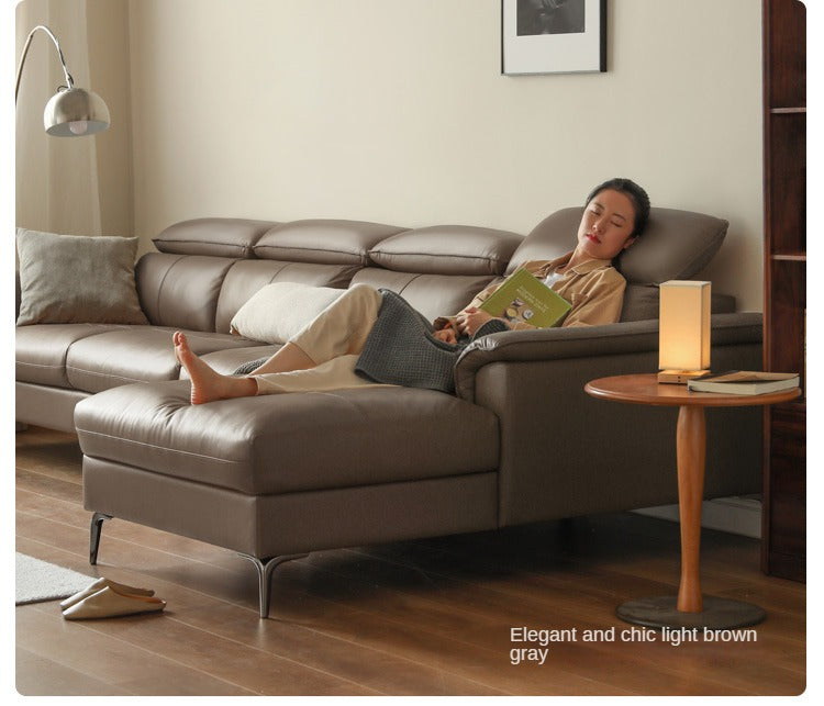 Genuine LeatherSofa, Light Luxury Top Layer Cowhide Italian Sofa.