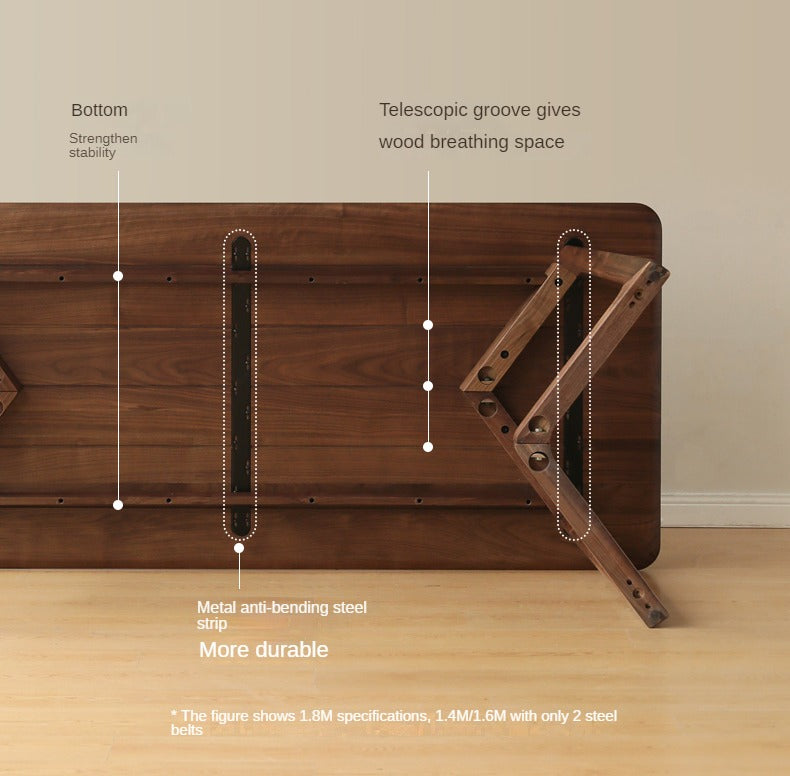 Black Walnut, Oak Solid Wood Rectangular Dining Table