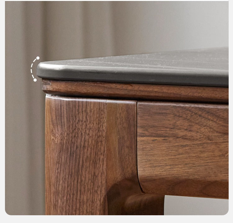 Black Walnut, Sandalwood Solid Wood Rock Slab Dining Table