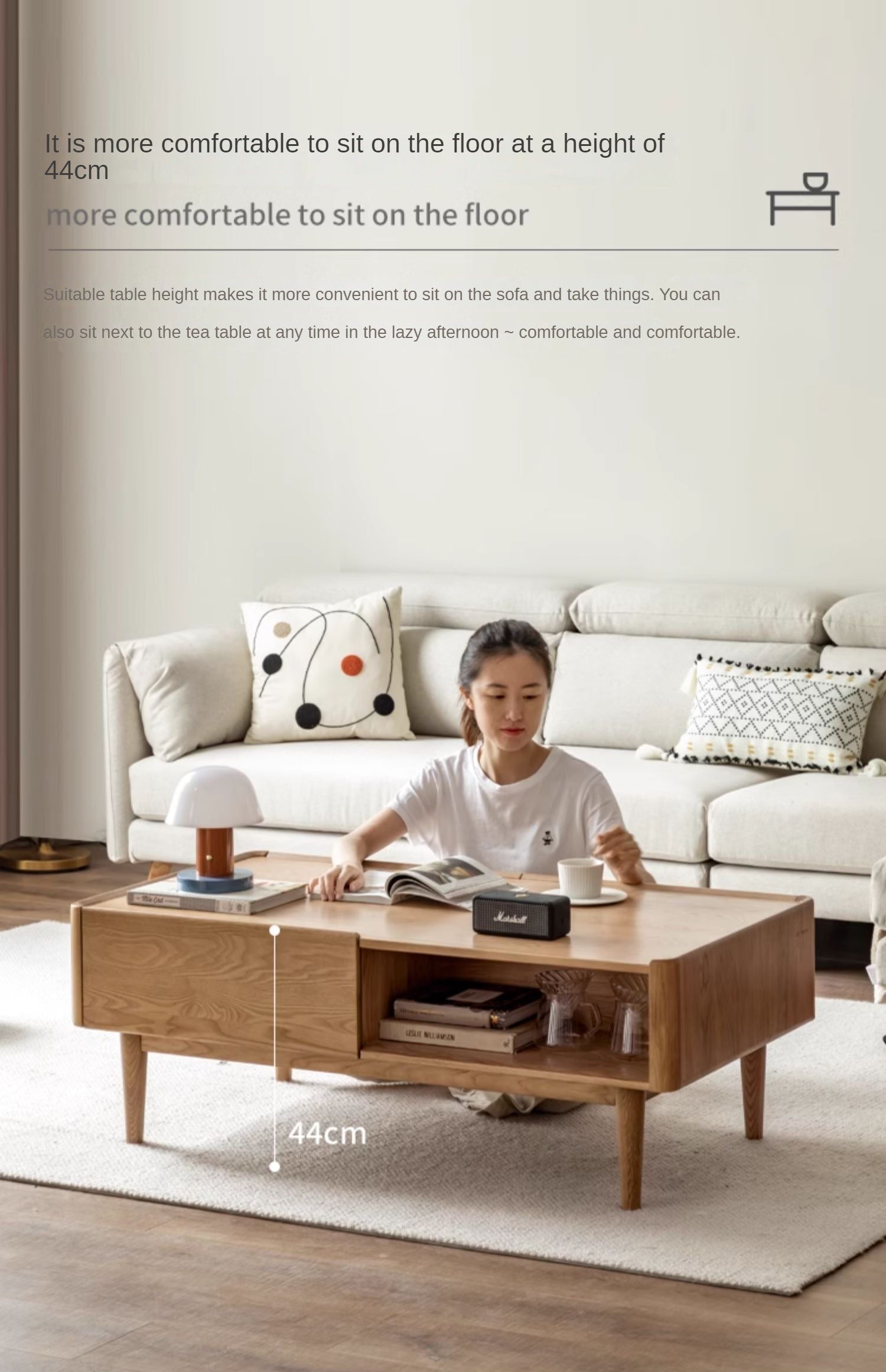 Ash Solid Wood Luxury Coffee Table