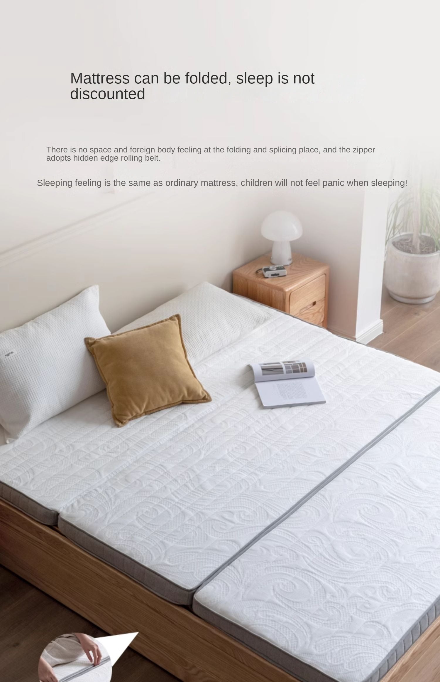 Coconut palm latex three-fold mattress with Spine Protection 8cm :