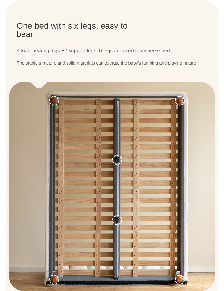 Children's Bed Modern Simple White Cream organic leather<