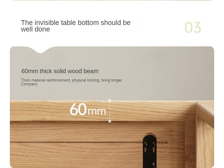 Beech, Oak Solid Wood Large Dining Table