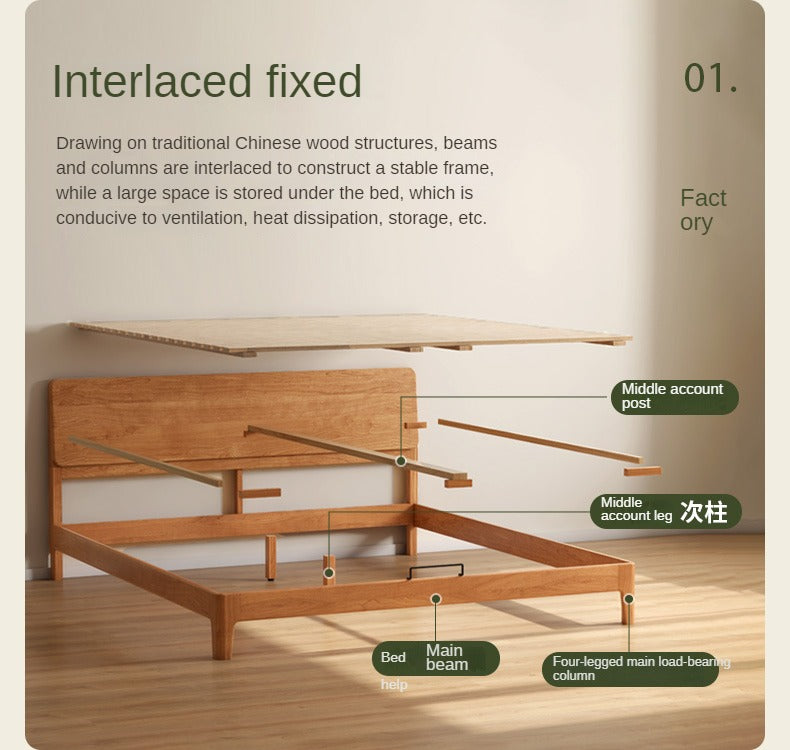 Cherry solid wood bed - SPECIAL PRICE