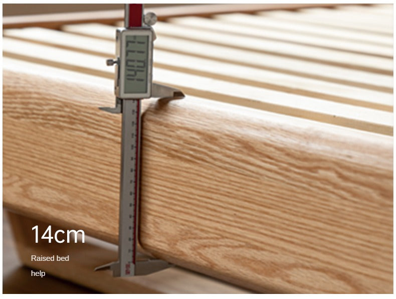 Oak, Ash Solid Wood Leather Soft Bed Italian Light Luxury.