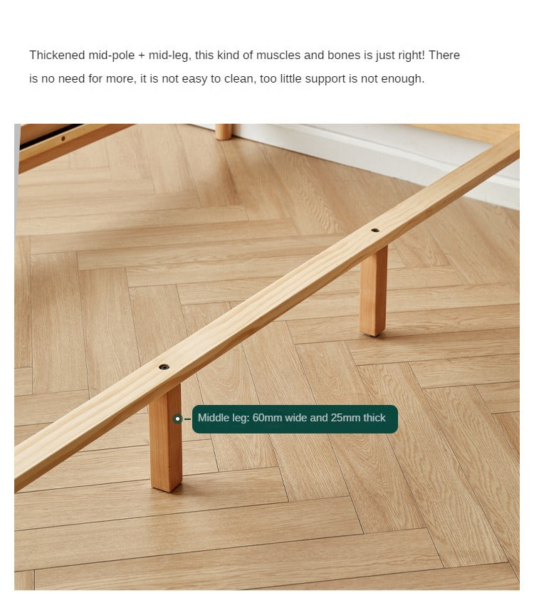 European Beech, Poplar Solid Wood Bed