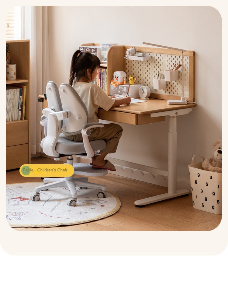 Beech Solid Wood Children's Electric Lifting Study Table