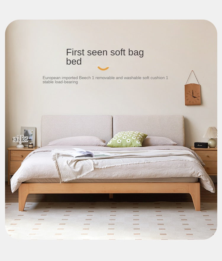 European Beech Solid Wood Soft Bed
