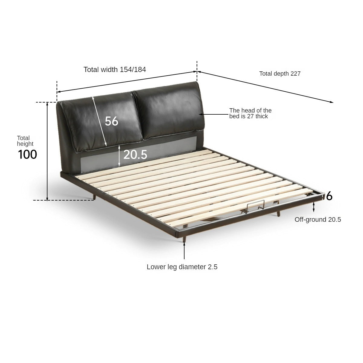 Suspension Technology Fabric Bed,Leather Bed with Light