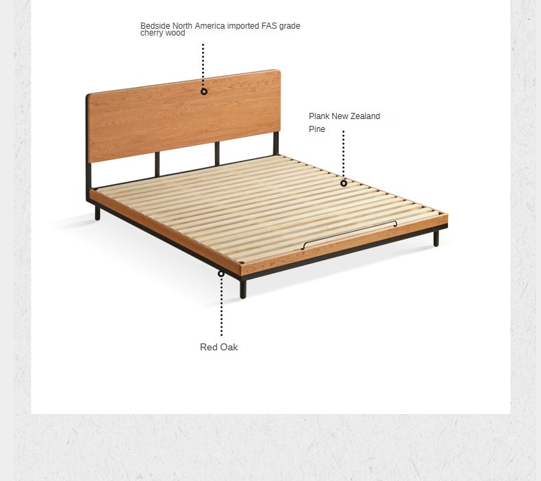 Cherry Solid Wood Bed Medieval Style.
