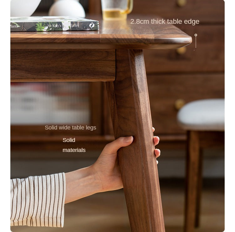 Sandalwood, Black Walnut Solid Wood North American Dining Table