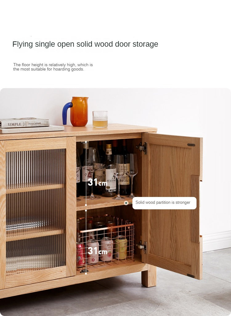 Oak Solid Wood Sideboard Storage Cabinet