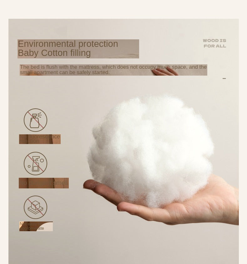 Fabric Soft Bed White Cream Style