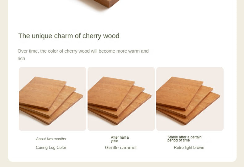 Cherry Solid Wood Suspended Leather Soft Bed Light Luxury.