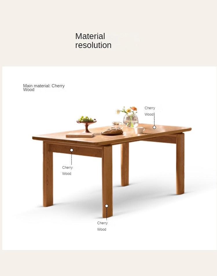 Cherry Solid Wood Long Dining Table