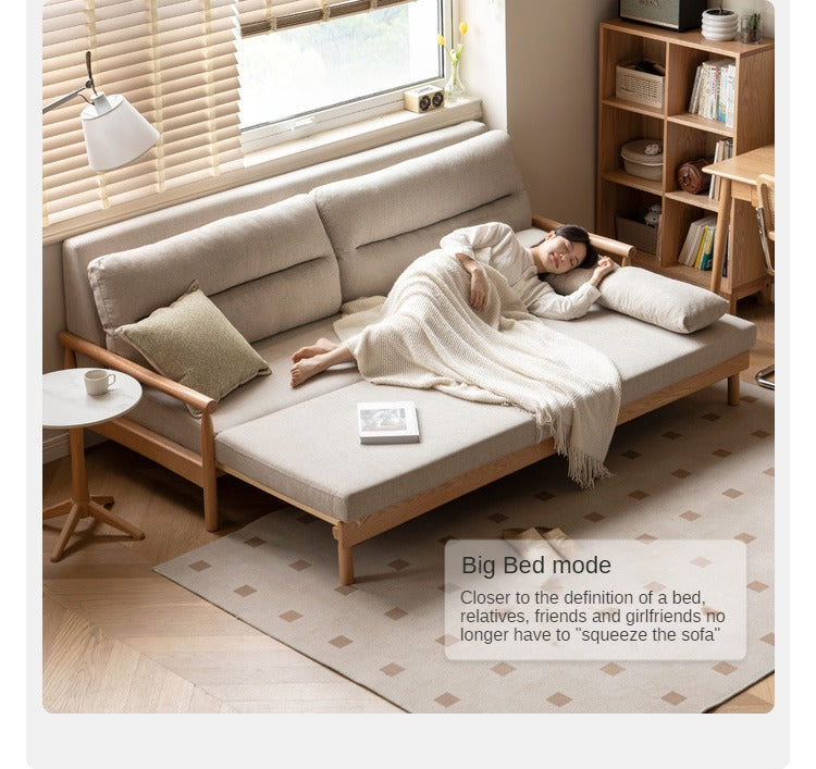 Oak Solid Wood Bed Sleepers Sofa