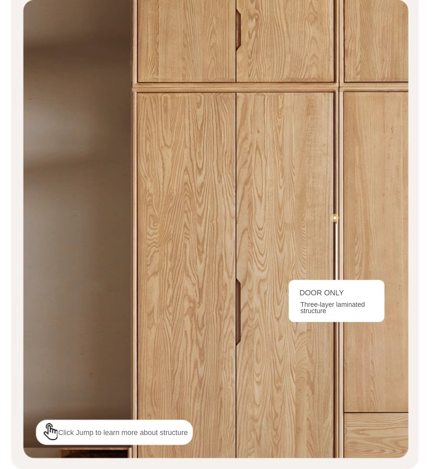 Ash Solid Wood Wardrobe Modern.
