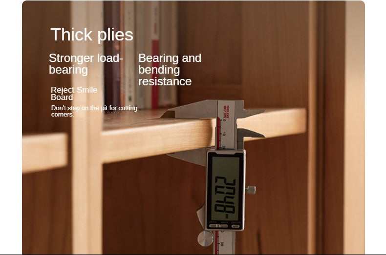 Cherry Solid Wood Bookcase Floor-Standing Free Combination Bookshelf