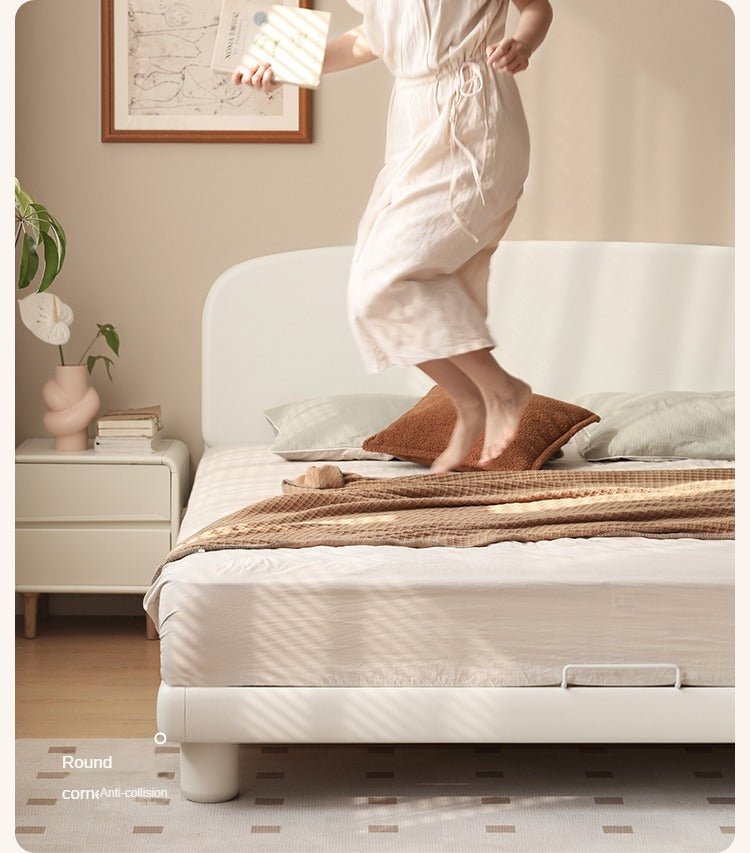 Poplar Solid Wood French Cream Style Bed