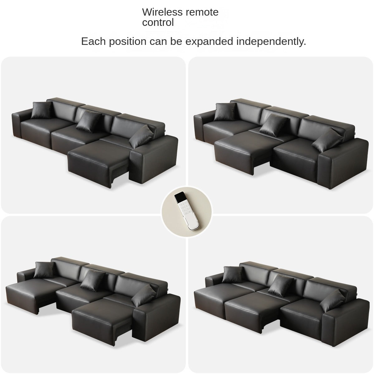 Organic Leather Art Sofa Retractable Bed Big Black Bull Electric Sofa Bed.
