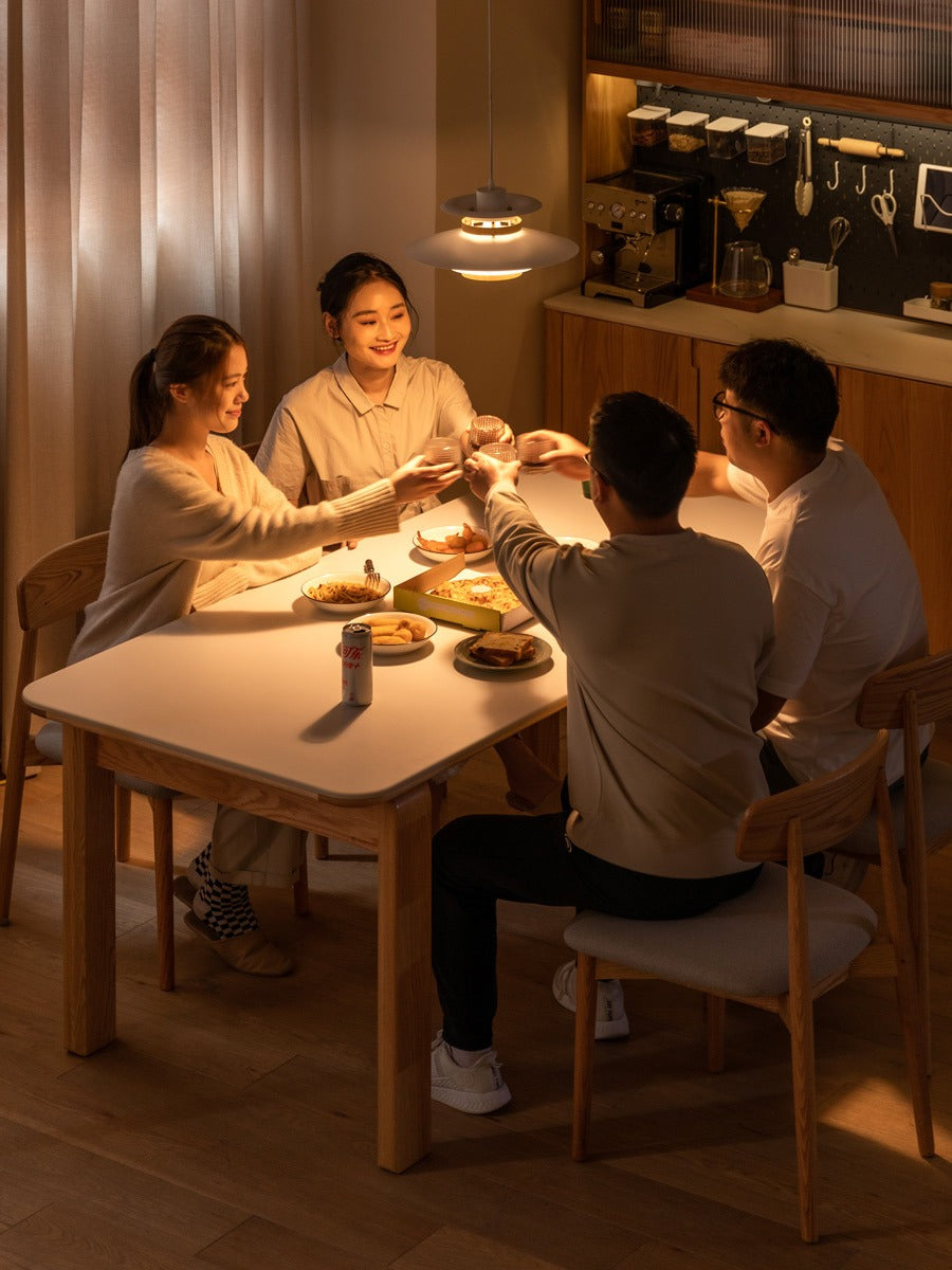Oak Solid Wood, Solid Rubberwood Slate Dining Table