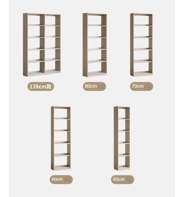 Oak Solid Wood Bookcase Full Wall Bookshelf Light Luxury Display Cabinet.