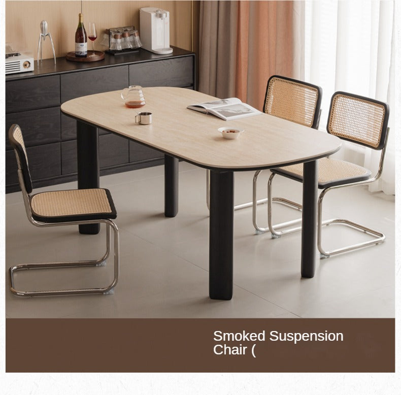 Solid Rubberwood travertine slate Dining Table