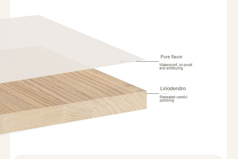 Poplar, Solid Rubberwood Rock Board Desk Bookshelf Integrated White Cream