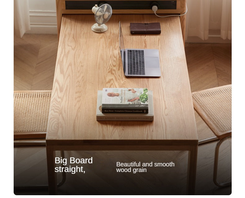 Oak Solid Wood Telescopic Island Rock Plate Dining Table