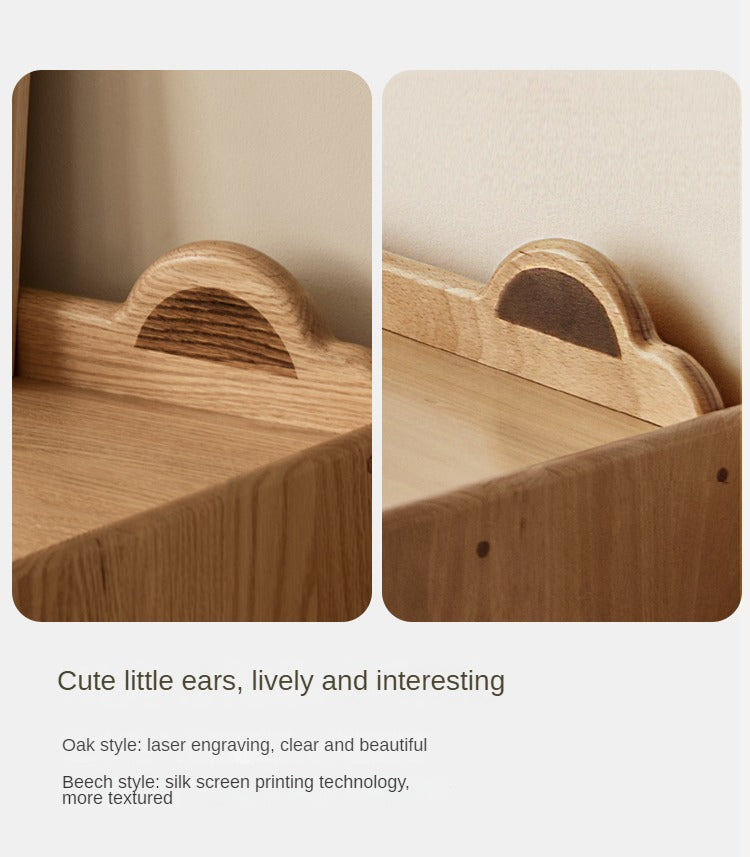 Oak Solid Wood Children's Drawer Cabinet