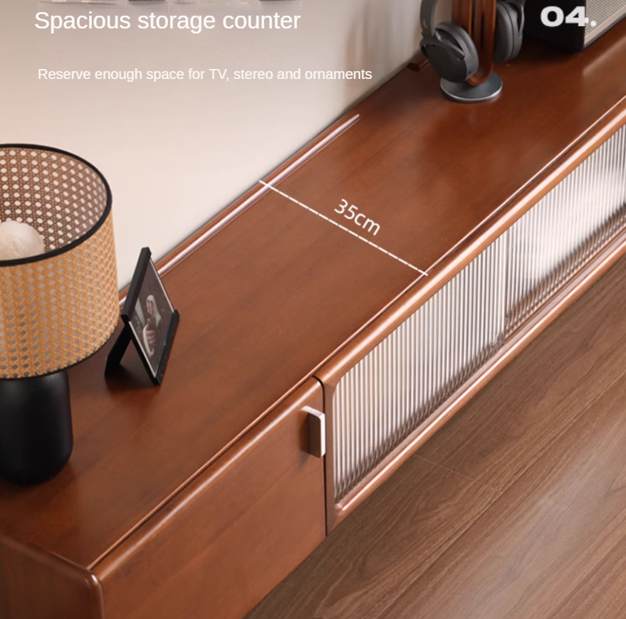 Poplar Solid Wood Retro High Locker TV Cabinet.