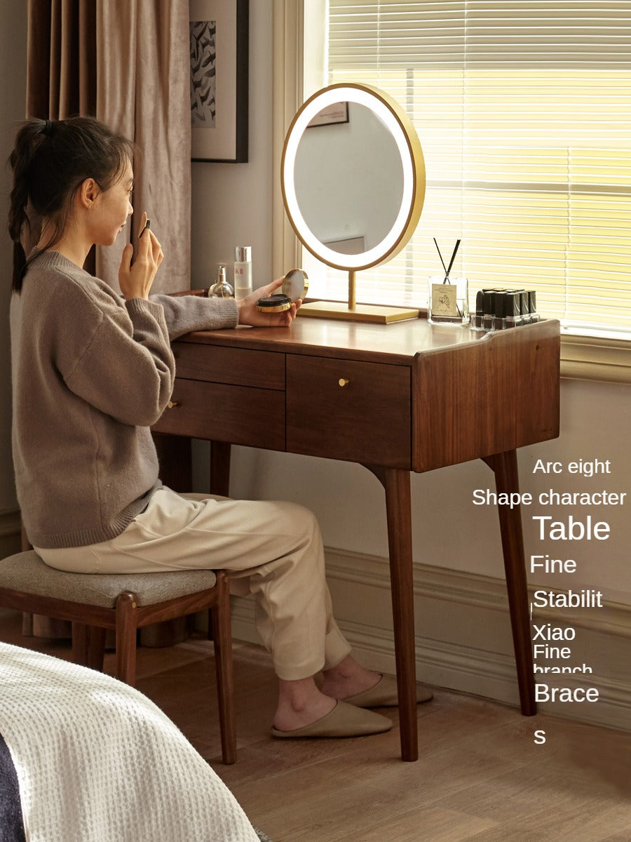 Black Walnut, Ash Solid Wood Dressing Table.