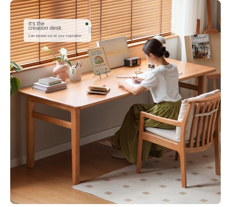 Cherry Solid Wood Office Desk, Large Dining Table