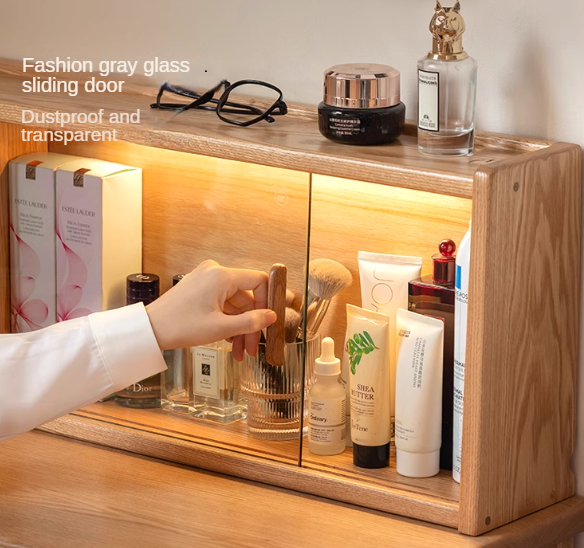 Oak, Ash Solid Wood Modern Telescopic Dressing Table.