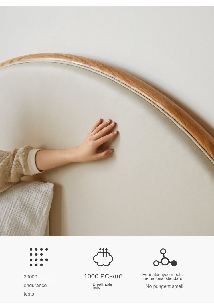 Oak Solid Wood Sunrise Bed Technology Cloth